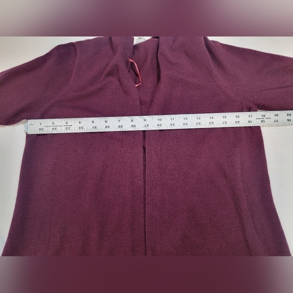 EVOLUTION BY CYRUS ANCHO CHILI Burgandy Open Front Cardigan/Sweater Medium - Picture 2 of 12
